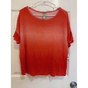 Eyedoll Orange Ombre Short Sleeve Top, Women's Size‎ Small